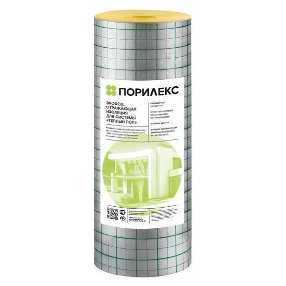 Подложка для теплого пола НПЭ ЛП А с разметкой 8 мм, 1,2*15 м (ЭКОФОЛ) - изображение 2